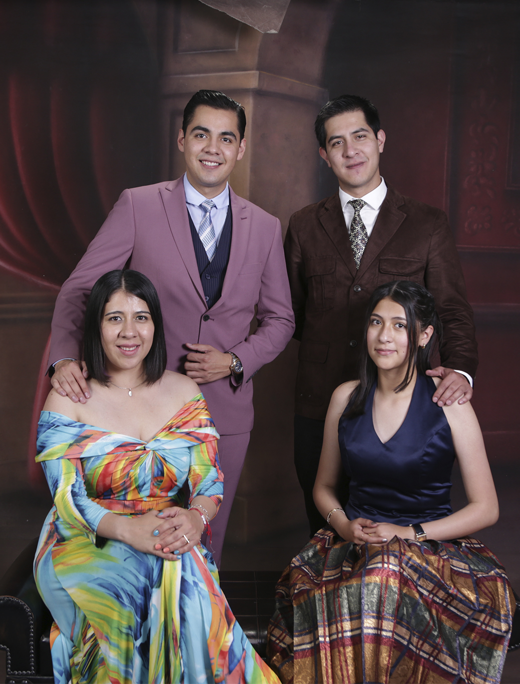 Sitting down family portrait