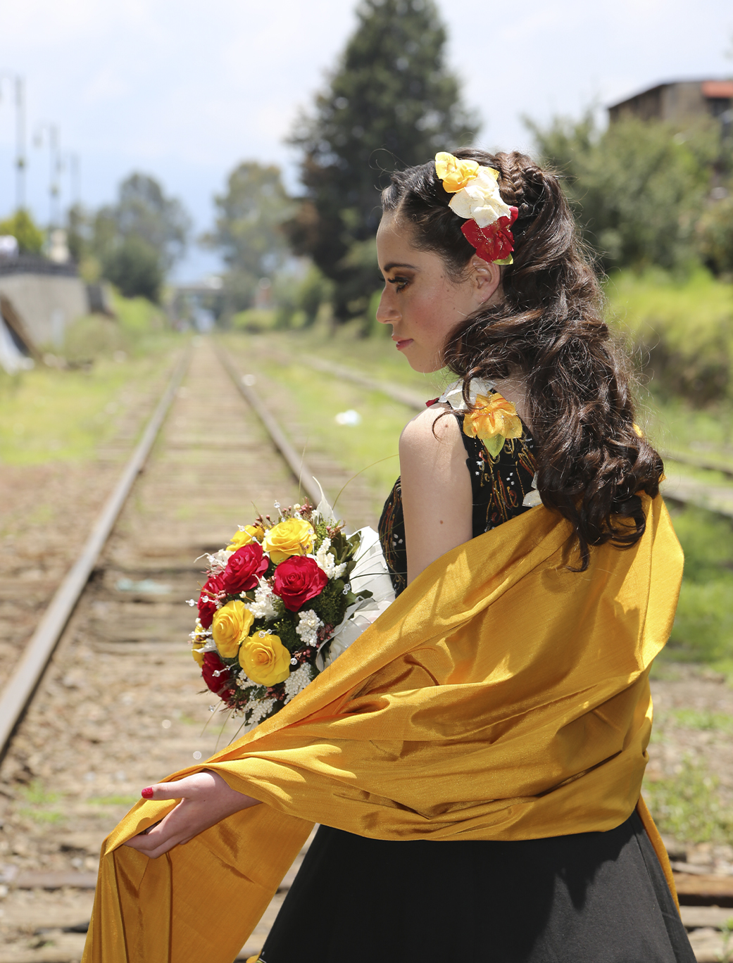 Woman's portrait with a mexican dress