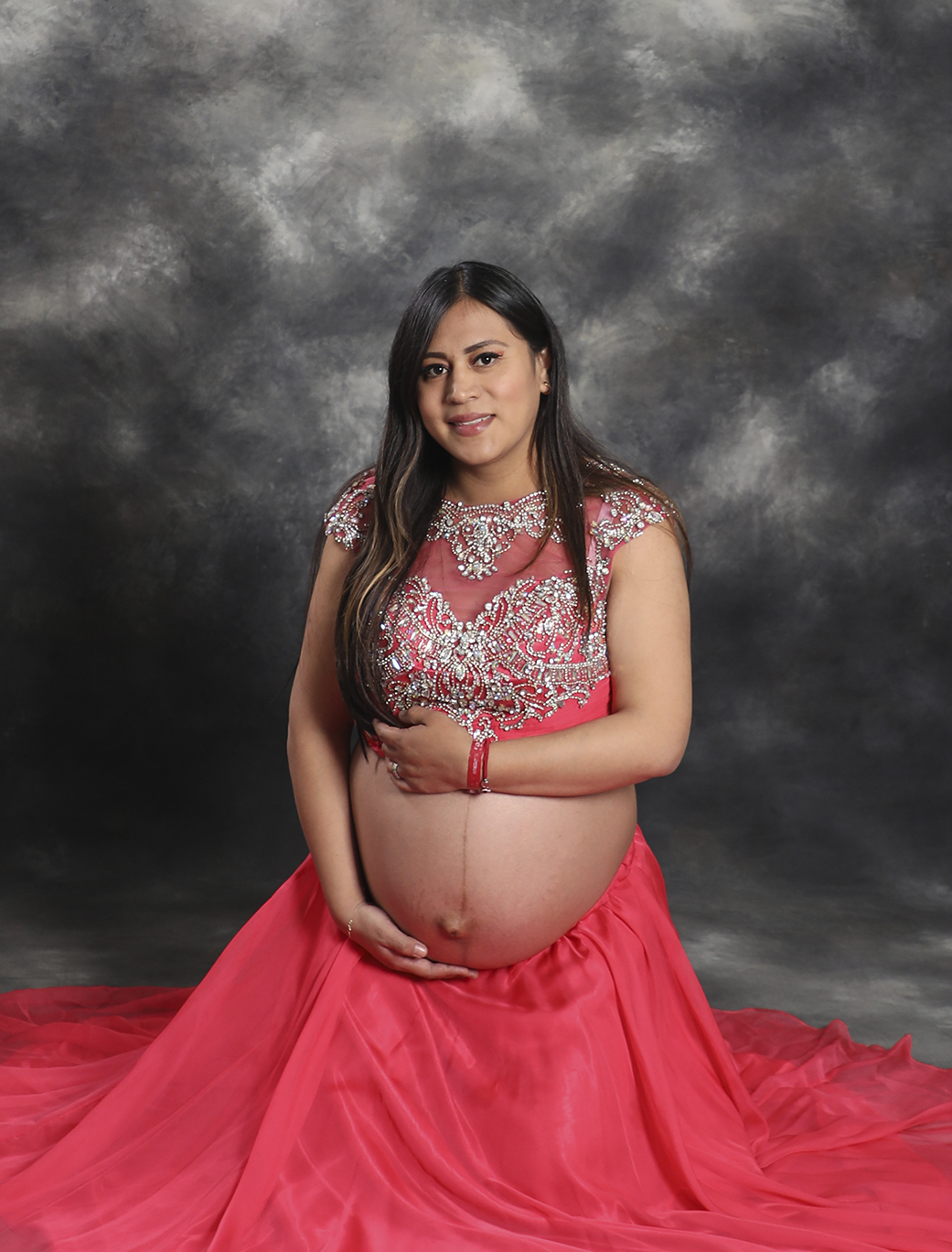 Pregnant woman with a dress